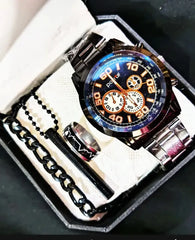 Men's 4-Piece Watch & Jewelry Style Set