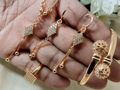 Stylish Gold Plated Zircon Jewelry Set with Necklace & Earrings