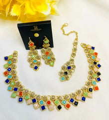 Stylish Choker Patti Jewelry Set with Earrings & Tika for Women