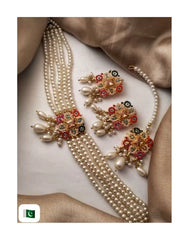 Stylish Choker Patti Jewelry Set with Earrings & Tika for Women