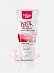 Tube of Golden Pearl White Beauty Face Wash on a white background
