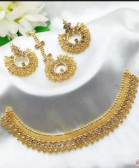 Traditional Multicolor Jewelry Set with Earrings & Tika