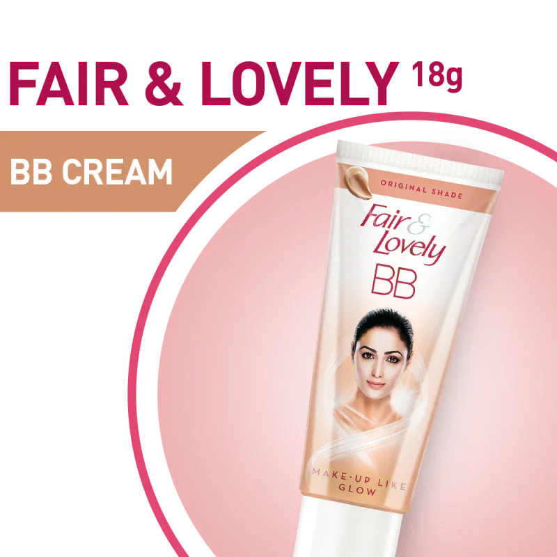 Fair & Lovely BB cream tube on a pink background